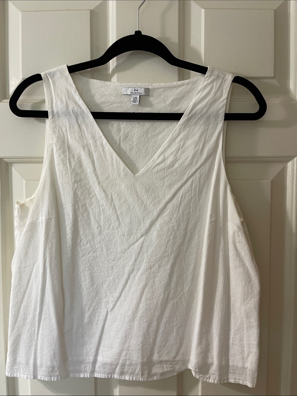 Halston Heritage White V-Neck Cotton Tank